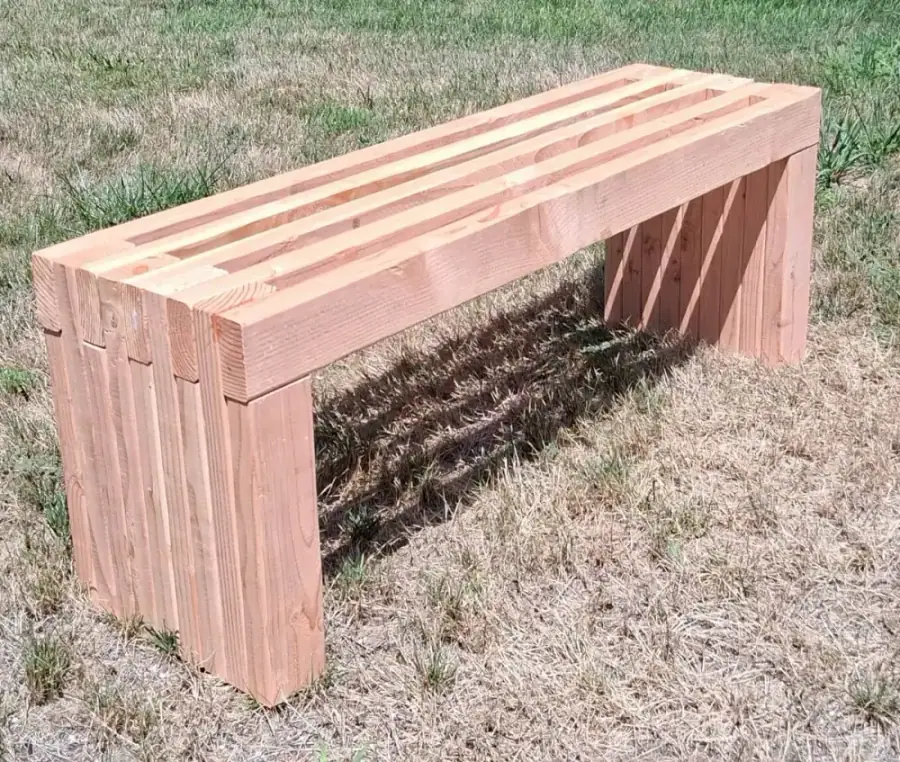Handcrafted rustic garden bench for outdoor paths Brookside Farm Massachusetts