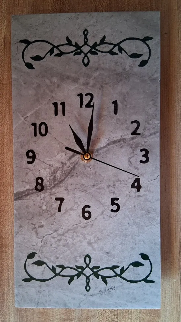 Custom painted ceramic tile wall clock Brookside Farm Massachusetts