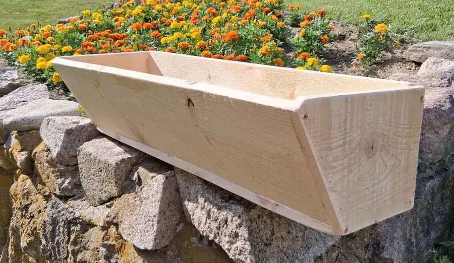 Rustic barnboard wooden window box planter Brookside Farm Southborough MA